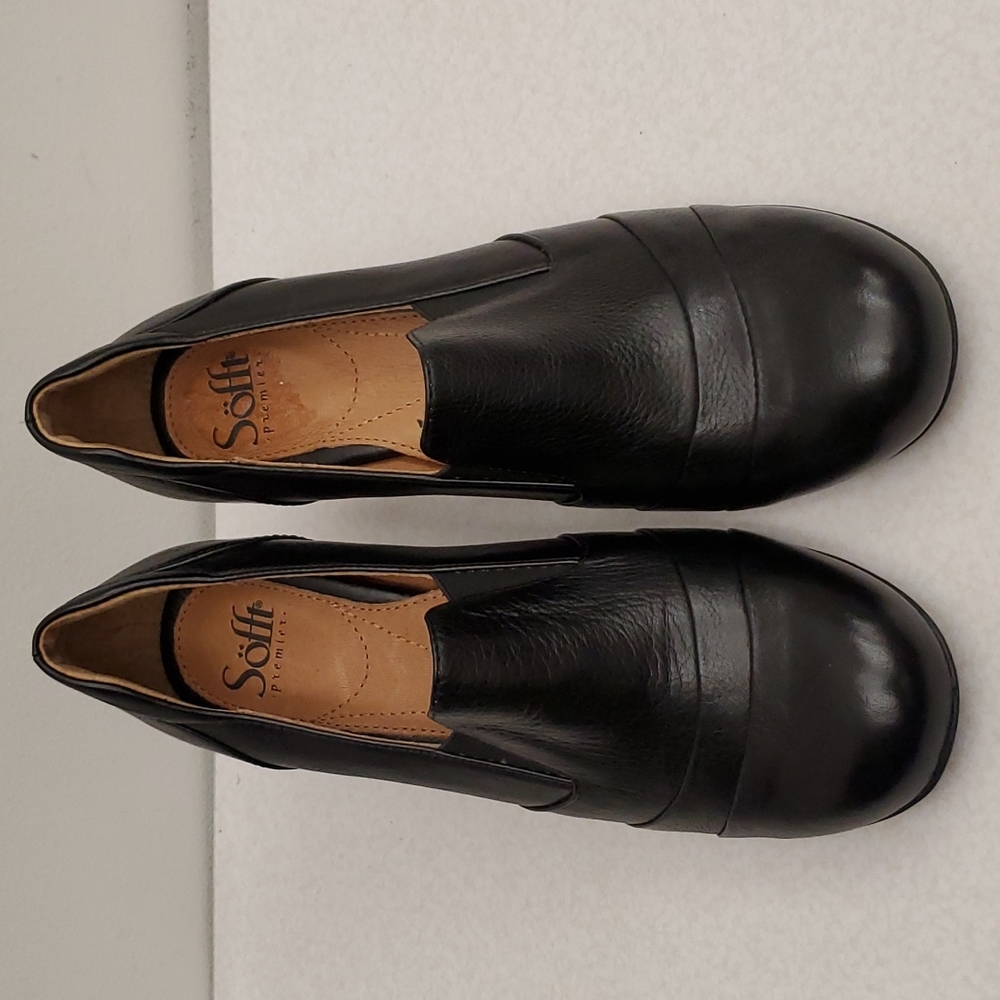 Sofft Premier Ortholite Black Slip On Bootie Style Heels, 8.5M